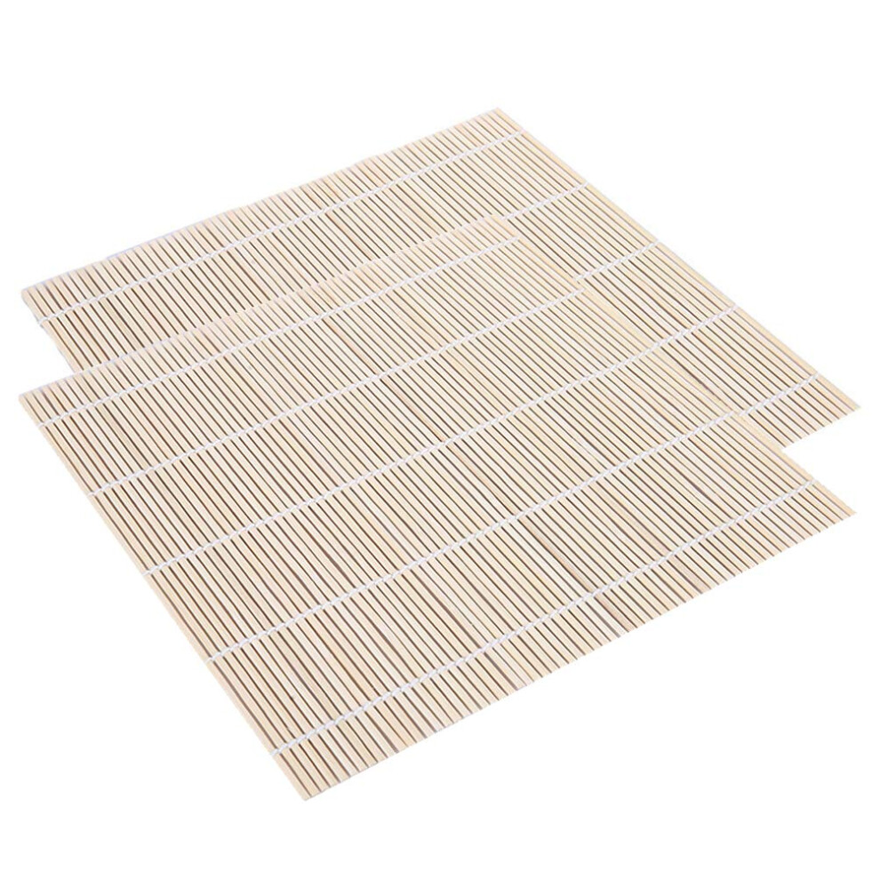 2 Pieces Sushi Mat Sushi Making Mats Sushi Making Rolling Mats Bamboo Sushi Roller Mat Sushi Making Tool Sushi Roller for Making Sushi(9.45 x 9.45 Inc