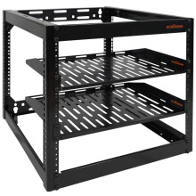 ECHOGEAR 10U Network Rack - Wall Mountable Heavy Duty 4 Post Design Holds All Your Networking & AV Gear - Open Frame Design Includes 2 1U Vented