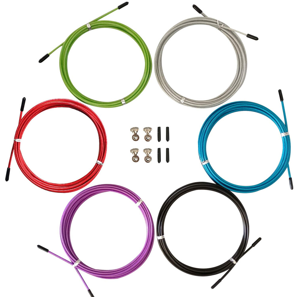 Replacement Cable for Speed Jump Rope 6pcs 10ft Stainless Steel Wire with Polymer Coating for High Speed Jump Ropes
