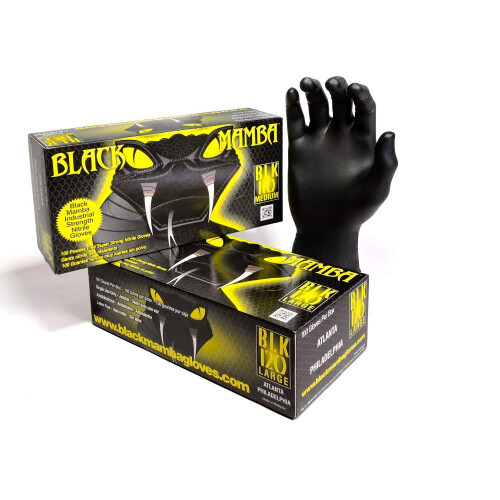 Black Mamba BLACK MAMBA NITRILE WORKSHOP GLOVES (BOX 100) : S 2