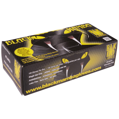 Black Mamba BLACK MAMBA NITRILE WORKSHOP GLOVES (BOX 100) : S 1