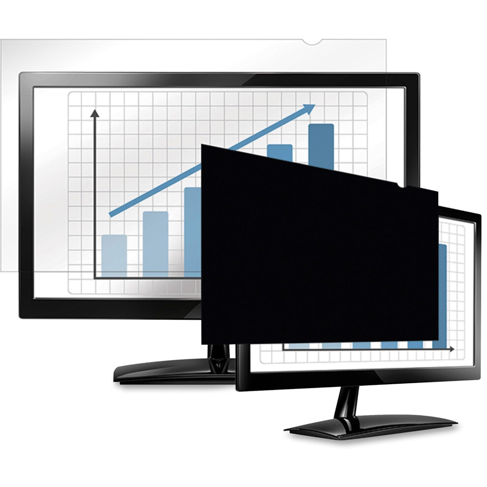 Fellowes PrivaScreen Anti Glare Black Privacy Filter & Screen Protector For Monitor/Computer, 23.8" Inches 16:9 Widescreen - Easy Attach & Removal