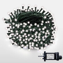 WISD Christmas Tree Lights - 200 LED 22.8M Xmas Fairy Lights on Green Cable with Timer and Memory - Indoor Outdoor String Lights Mains Powered for