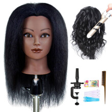 T te de mannequin ISHOT avec de vrais cheveux humains pour la formation de coiffeur, l' cole de beaut et la cosm tologie