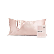 Kitsch Satin Pillowcase with Zipper for Hair and Skin Softer Than Silk Pillow Cases King Cooling Pillow Covers Machine Washable Wrinkle-Free Smoo