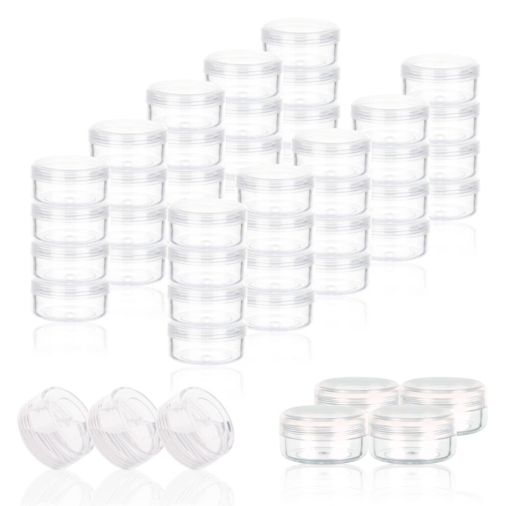 Zejia 3 Gram Sample Containers With Lids 200 Count Tiny Sample Jars 3Ml Makeup Cosmetic Containers For Lip Balms Lotion Powder Beauty Products(Cl