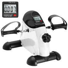 Mini Exercise Bike AGM Under Desk Bike Pedal Exerciser Foot Cycle Arm & Leg Peddler Exerciser Machine with LCD Screen Displays (White)