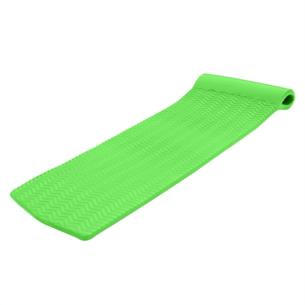 Tapis de piscine flottant TRC Recreation Serenity 1,5 po en mousse recouverte de vinyle    pais pour adulte avec oreiller int   gr    Vert intense