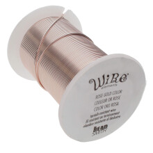 Beadsmith Wire Elements 22-gauge lakeret anl?bsbestandig kobbertr?d til smykkefremstilling 20 Yard 18,29 meter spole (roseguld farve)