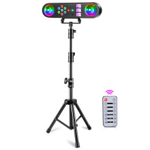 Erreyht DJ Lights with Stand?5 in 1 Party Bar Light Set with Disco Ball Colorful Par Light Blacklight Strobe Effects Sound Activated Remote Control