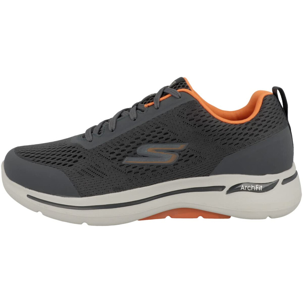 Skechers mens Go Walk Arch Fit - Idyllic Sneaker  Charcoal/Orange  12 X-Wide US