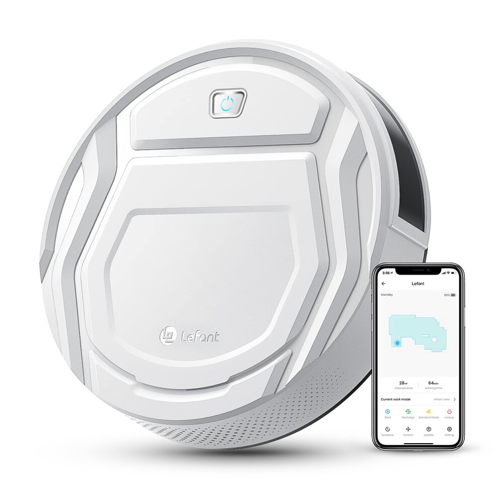 Lefant M210 Robot Vacuum Cleaner, 2200Pa Strong Suction, 7.8cm Thin 28cm DIA, Automatic Self-Charging Small Robotic Vacuums, Wi-Fi/App/Alexa Control,