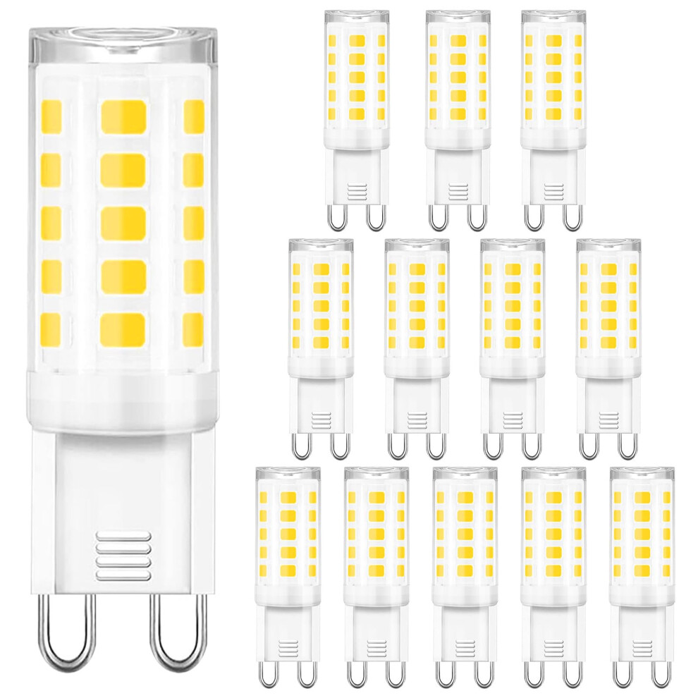 CECOMBINE 12 PCS G9 LED Bulbs Cool White 6000K, 5W,500LM, Energy Saving Bulbs, G9 Smart Bulbs Equivalent 50W Halogen Bulb for Cabinet, Bedroom,