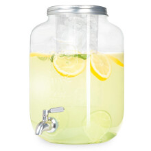 Crutello udend?rs drikkevareautomat i glas med studs i rustfrit st?l og isflaske - 2 gallon drikkedispenser til te-lemonade koldt vand og mere -