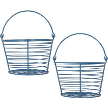 CONCORD 8"""" eiermand voor opslag, verzamelen en transporteren van kippen- en eendeneieren. Draadmanden van boerderijkwaliteit. 2 stuks (blauw)