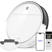 OKP Vacuum Robot With Wiping Function, Super Slim Vacuum Cleaner Robot, Robot Vacuum Cleaner Compatible With WiFi/APP/Alexa, Ideal For Hard Floors,