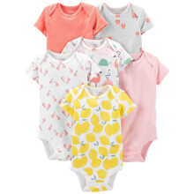 Simple Joys fra Carter's Baby Girls' kort?rmet bodysuit Pakke med 6 multifarve/fugle/frugt/citron/skildpadde 0-3 m?neder