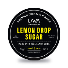 Lava Premium Lemon Drop Sugar Cocktail Rimmer All Natural Rimmer Sugar Sweet & Sour Real Lemons Pure Cane Sugar No Silicon Dioxid med let skrue -