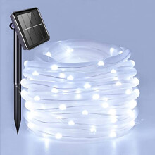 Ovker Solar Outdoor Rope Lights, 100led 10m/33Ft Christmas Tube Fairy Lights, 8 Modes Waterproof DIY Outdoor String Lights for