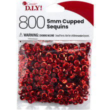 Cousin DIY Red 5mm Cupped Sequins  800pc
