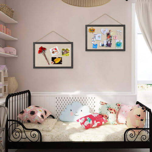 Miratino 2-Pack Φελλός Πίνακας με Λινό 16x11 ίντσες Διακοσμητικός Πίνακας Τοίχου 2