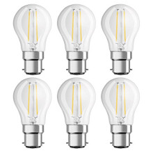 Osram LED Retrofit Classic P/LED Lamp, Classic Mini Ball Shape, Retro Design 2700 K, in Filament Style with Bayonet Base: B22d, 2.10 W, 220 to 240 V,