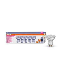Osram Dimmable LED Reflector Bulbs with GU10 Base | Energy Saving 50W Replacement Ultra Long Life (15,000H) Beam Angle 36? Warm White | PAR16 50 36?