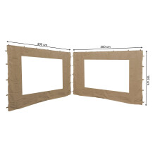 Quick-Star 2 Side Panels with PE Window for Gazebos 3 x 3 m Side Wall Sand