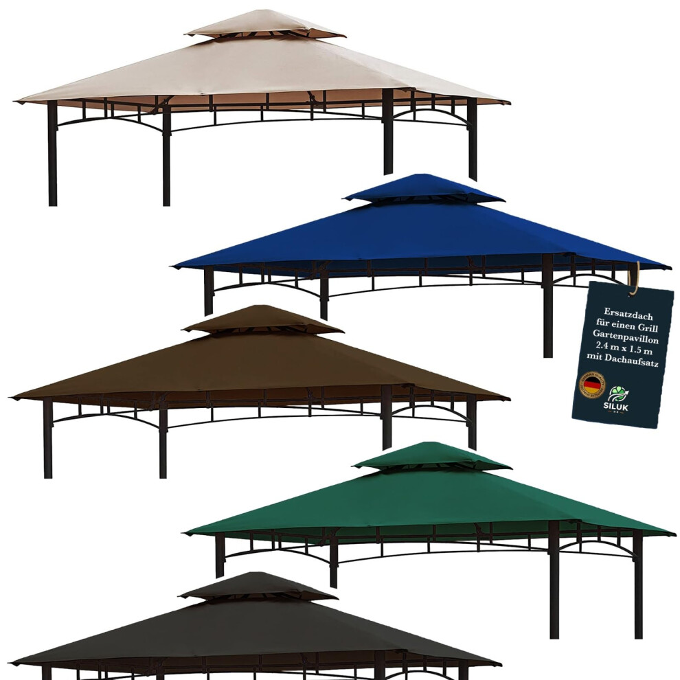 freigarten.de Replacement Canopy for BBQ Gazebos, 2.4 x 1.5 m, Antique Sand, Waterproof Gazebo Material: Panama PVC Soft 370 g/m?, Extra Strong, Model