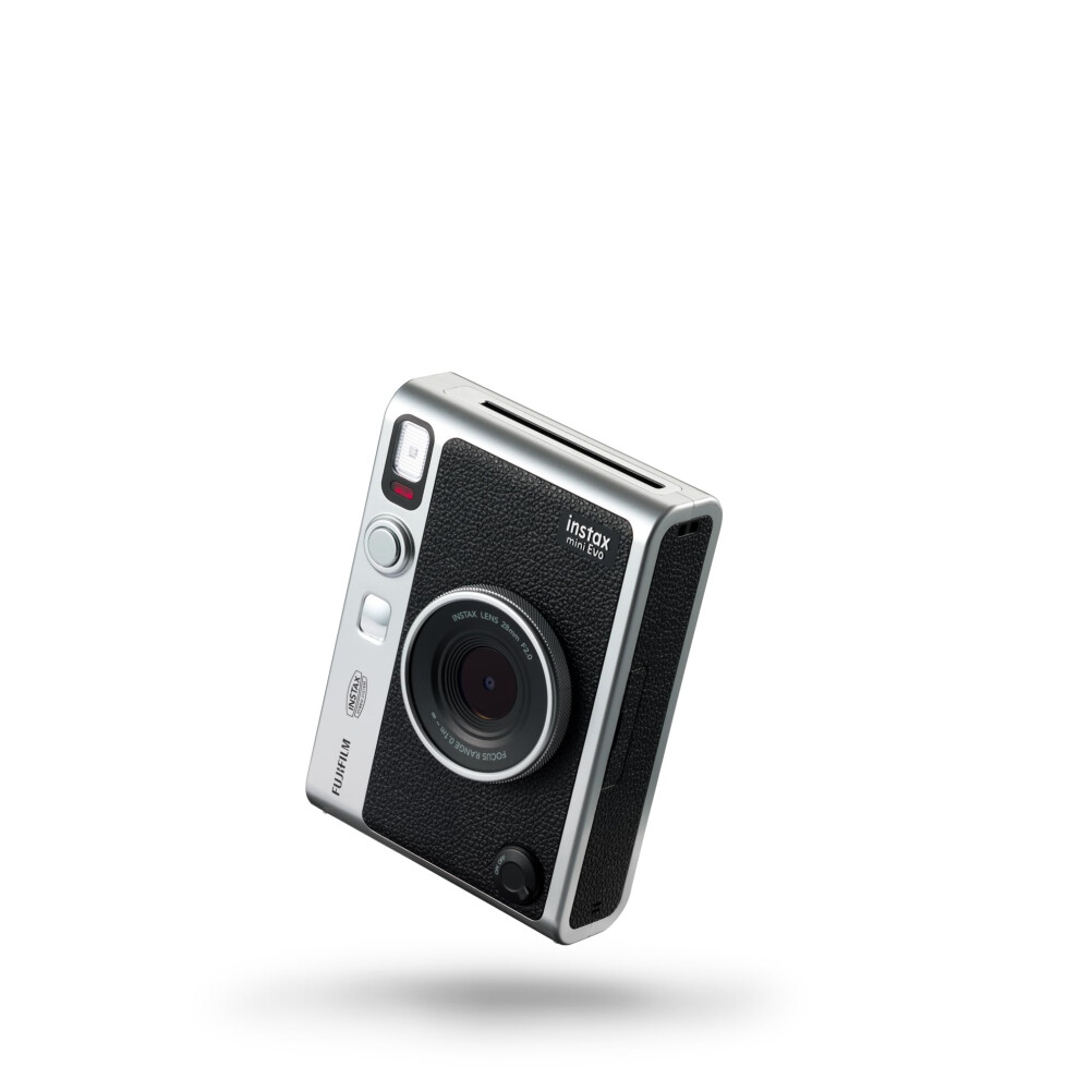 Instax mini EVO 2-in-1 photo camera and printer with a 2.7 inch LCD screen, 10 Lens and 10 film effects, mini film format, Black