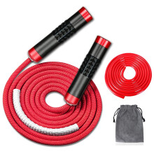 Rediftez la corde de saut ponderee pour l'entranement Fitness (1 lb) Poulier a billes sans enchevetre Corde a sauter de vitesse rapide pour la b