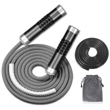 Redify Weighted Jump Rope for Workout Fitness(1LB) Tangle-Free Ball Bearing Rapid Speed Skipping MMA Boxing Weight-loss Aluminum Handle Adjustab