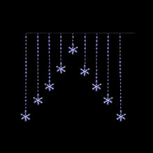 Smart Garden Christmas LED Snowflake V Shaped Curtain Lights - White - Indoor & Outdoor Use - 1.2 x 1.2 Metre - Christmas Decoration, Festive Lights
