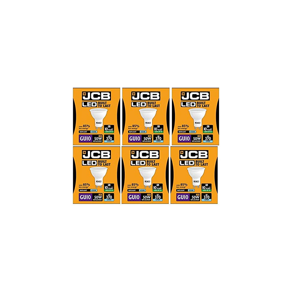 6 X JCB 5w = 50w LED GU10 100deg 6500k Daylight 370lm [Energy Class A+]-image-OPC-PGBSKVC-NEW