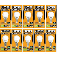 JCB LED 10 X 6w = 40w SES/E14 Golf Ball Bulbs Screw Cap 470lm Warm White 3000k Non Dimmable [Energy Class A+]