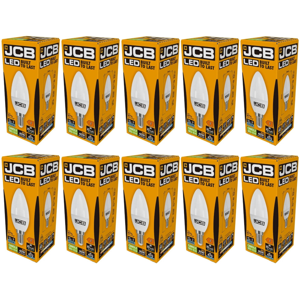 10 X LED Daylight Candle Lamp Light Bulb SES E14 Small Screw 6500K 6 Watt 40W Equivalent [Energy Class A+]