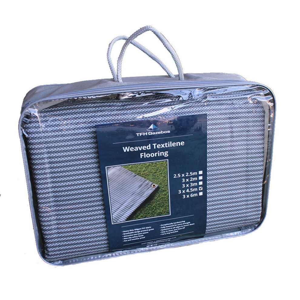 All Seasons Gazebos TFH Gazebos Premium Heavy Duty Textilene Flooring - Breathable, Waterproof & Eco-Friendly, Protective Indoor & Outdoor - Gazebo, Marquees, Awning,