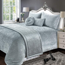 rejuvopedic Nara Double Size Silver Duvet Quilt Cover Bedding Contemporary Crush Velvet