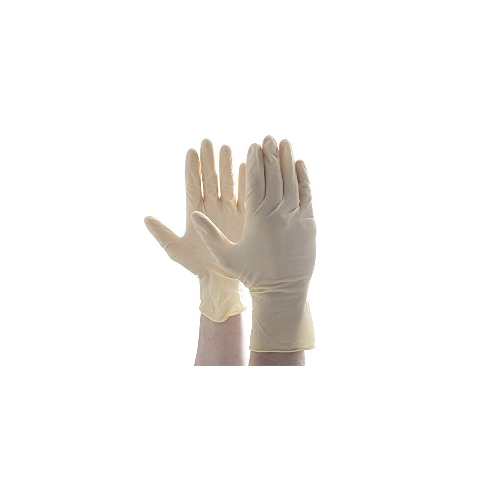 Box Of 100 Latex Disposable Gloves Powder Free In Size Medium 5055460284274
