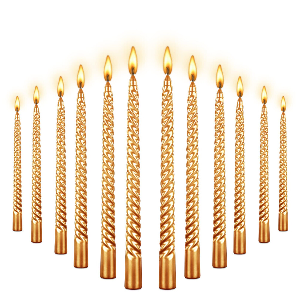 10 Inch Taper Candle  Set of 12 Tapered Candle Burn for 8 Hours  Long Candle Sticks Tall Candlesticks  Taper Spiral Candles  Dinner Candle Party  Wedd-image-OPC-PFNSGPY-NEW