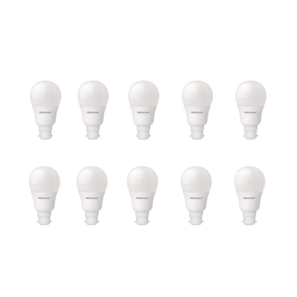 Megaman 10 X 143370 Opal Led 9.5W Gls Style Bulb B22 Bc 4000K Cool None Dimmable Lamp 810 Lumen 15000 Hours Life Light/White