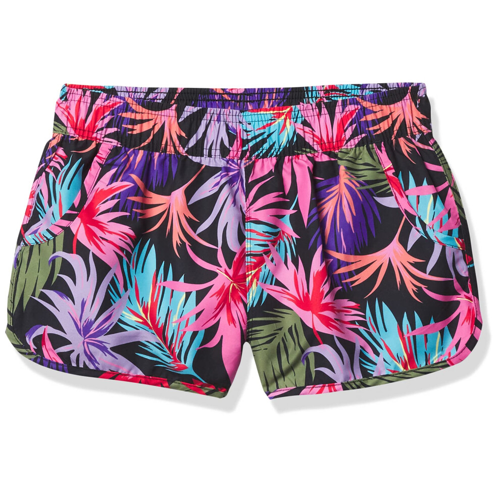 Kanu Surf girls Sandy Upf 50+ Quick Dry Beach Elastic Waist Boardshort Board Shorts Cool Breeze Black 8 10 US