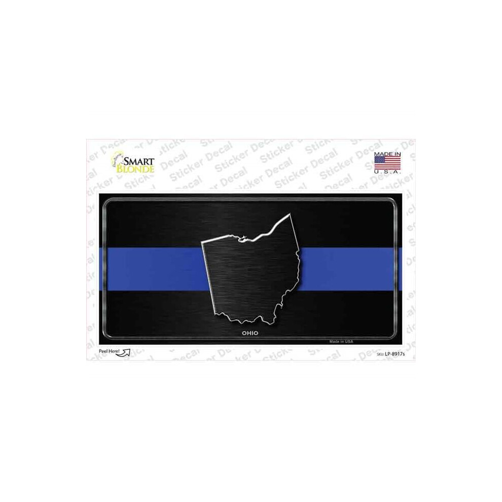 Smart Blonde Lp-8917S-M Ohio Thin Line Novelty Sticker Decal - Medium Blue 792636324352