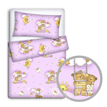 Baby Newborn Bedding Set Pillowcase + Duvet Quilt Cover 2 Piece to Fit Cot Crib Cradle Pram 120x90cm (Ladder pink)