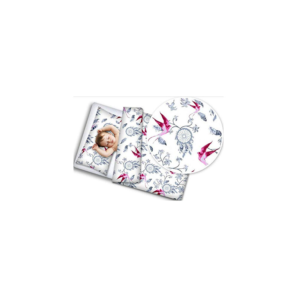 Baby Mam Baby Bedding Set Pillowcase + Duvet Cover 2Pc Size 120X90cm To Fit Cot 120X60cm(Dream Catcher White)