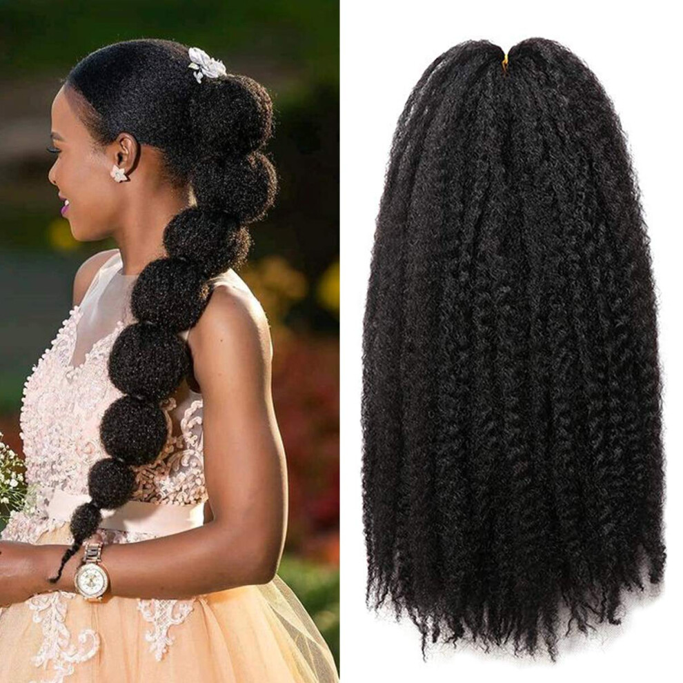 Baisai Unisex Not,Specified 1 Pack 18 Inch Marley Braiding Hair Twists Marley Twist Braids Hair Long Afro Kinky Marley Hair For Butterfly Locs Crochet Hair(1B#)