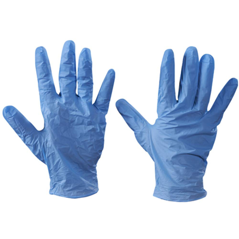 100 X Powder Free Disposable Vinyl Gloves (Blue) - Small 7426969221400