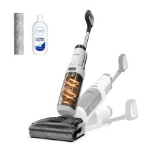 Tineco Floor ONE STRETCH S6 Cordless Wet Dry Vacuum Cleaner, 180?Lay-flat Smart Vacuum Mop, 5.1 inch Compact Design, 158? Flashdry Self-Cleaning in