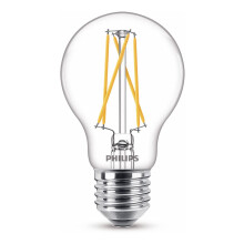 Philips LED Classic A60 Clear Light Bulb [E27 Edison Screw] 5W - 40W Equivalent, Warm White (2200K - 2700K).