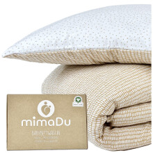 mimaDu Organic Baby Duvet Cover 100 x 135 cm, Pillow case 60x40 cm, Children's Bed Linen 100 x 135 cm, Children's Quilt Cover 100 x 135 cm Cotton,